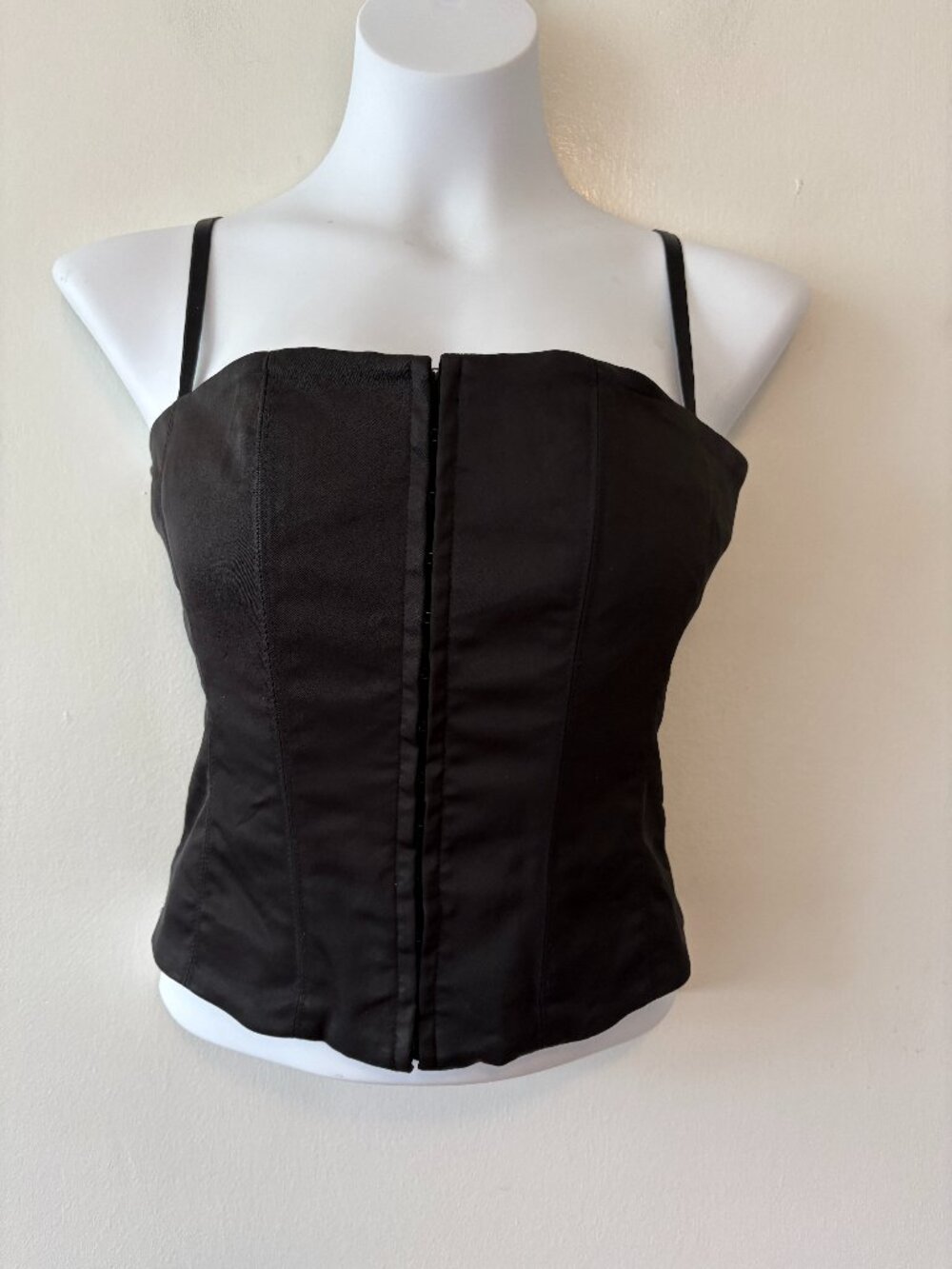 Vintage Y2K Cache Black Corset Bustier Spaghetti Strap Top Size 8
